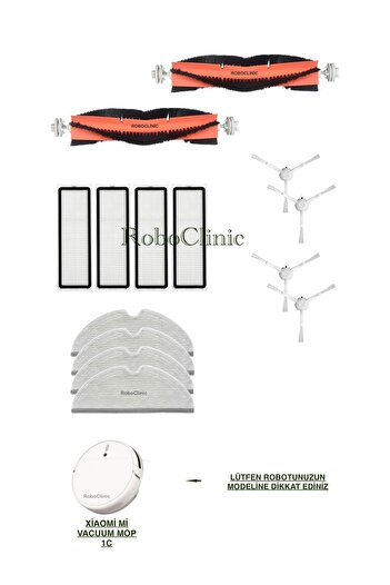 Roboclinic Set de reîntregire compatibil pentru Xiaomi 1c / 2c Vacuum Mop Alb (STYTJ01ZHM) - 14 piese
