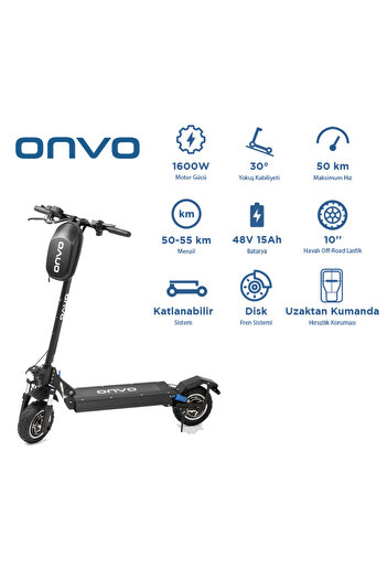 ONVO Ov-012 X Plus Elektrikli Scooter 1600w - Kontaklı