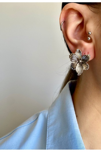 milayk Flower Earrings Silver