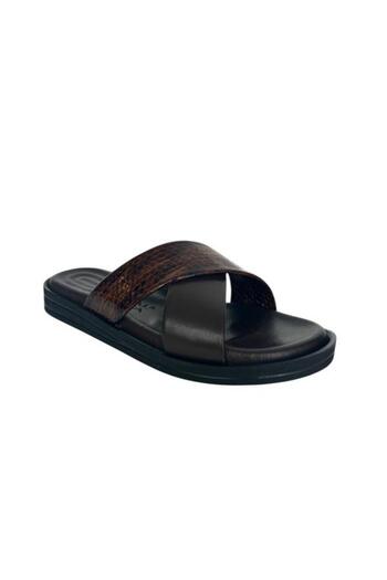KEMAL TANCA 852 928 Men's Khaki Leather Slippers