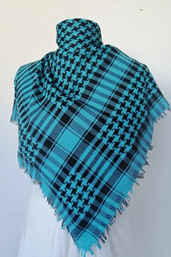 Belifanti Collection Βαμβακερό Puşi Turquoise Αυθεντικό Σάλι Kefiye μεγάλο μέγεθος