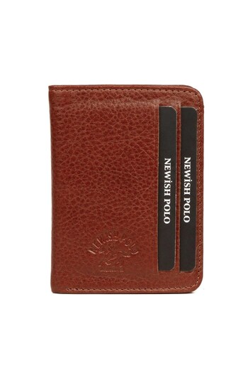 Newish Polo Men's Genuine Leather Wallet and Card Holder – New348 - Tan