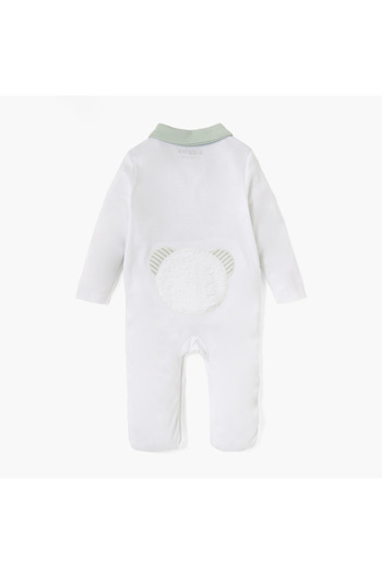 giggles Colourblock Closed Feet Sleepsuit with Bow Detail and Button Closure