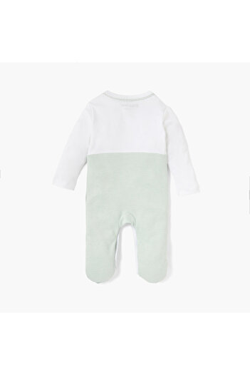 giggles Colourblock Closed Feet Sleepsuit with Button Closure
