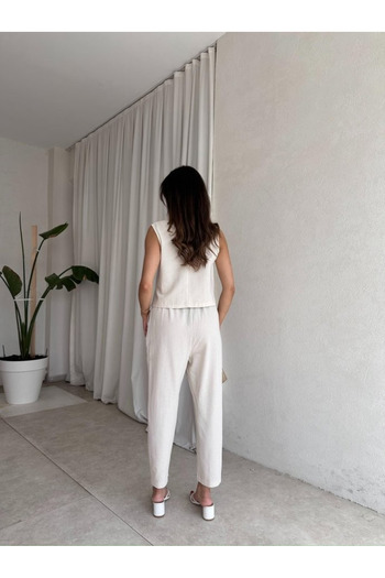 My Blog Natural Noa Blouse Trousers Set - 8796