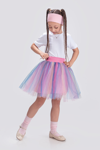 KT PERA BABY Printed Rainbow April 23 Fluffy Show Birthday Party Skirt