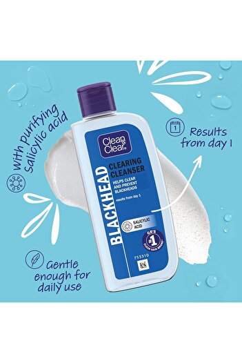 Clean & Clear Clean & Clear Blackhead Clearing Oil-Free Facial Wash, 200ml