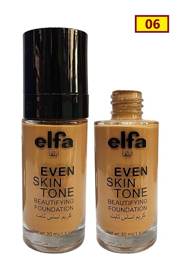 ELFA Long-lasting foundation that evens out skin tone, gives the skin a flawless, radiant finish. 30 ml, Separator 06
