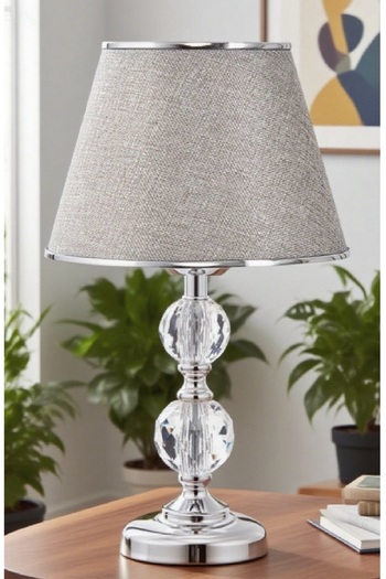 571 Store T Series Table Lampshade Metal and Glass Body Fabric Headboard
