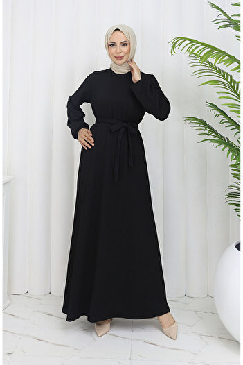 sefamerve Basic Elbise 5577-04 Siyah