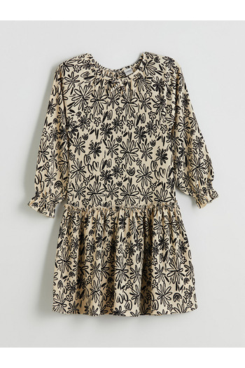 LC Waikiki Lcw Girl's Floral Crew Neck Dress