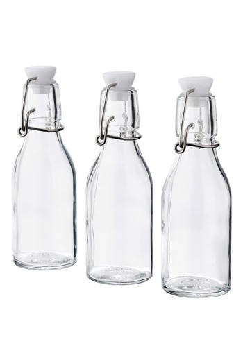 IKEA Bottle with stopper, clear glass, 15 cl 3 Pack