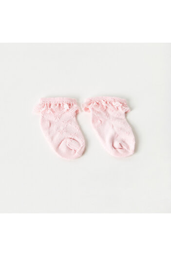 giggles Lace Detail Ankle Length Socks - Set of 2
