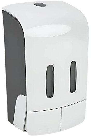 AKC Wall Mounted Double Soap Dispenser – 2 x 550ml Manual Plastic Hand Sanitizer & Soap Dispenser