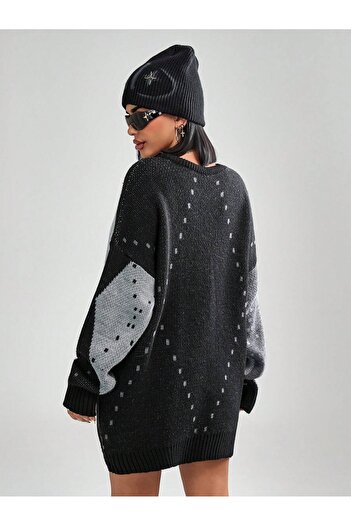 hidafashion Baklava Patterned Circle Neck Knitwear Sweater