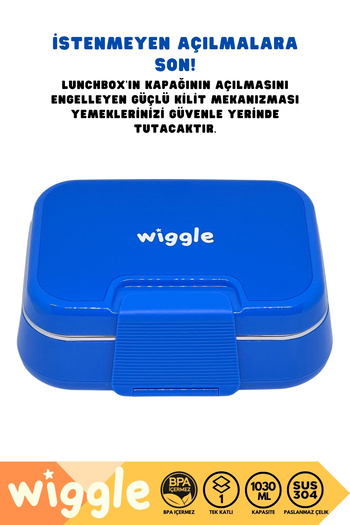 WİGGLE Bento 1030ml Lunchbox New Collection Single Layer 2 Compartments Stainless Steel Lunch Box Lunch Box