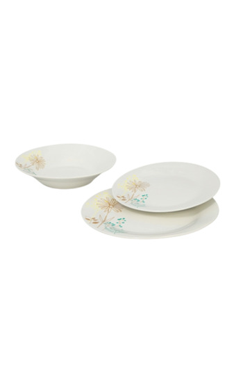Oti 18-piece dinner service, 6 people, porcelain, Naturalezza, white