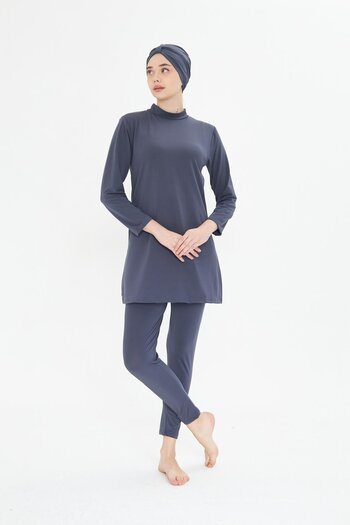 Fantasy Full Covered Lycra Hijab Swimsuit Anthracite 34845-A