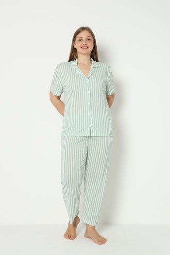 sleeproom Summer Buttoned Large Size Home Wear