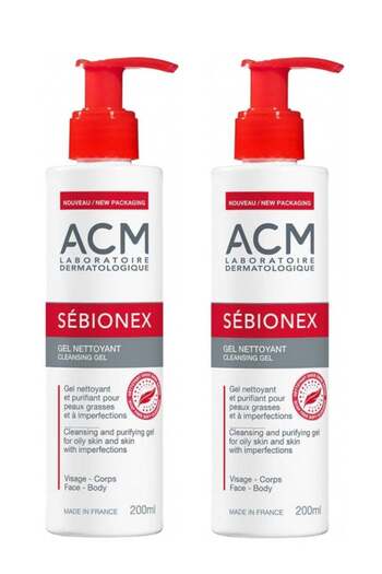 ACM Sebionex Cleansing Gel for Oily Skin - 200 ml (Pack of Two)