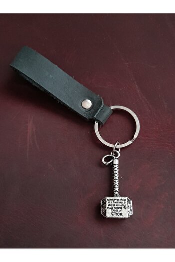 BSN Store Thor Hammer Symbol Keychain Hand Made Real Leather Keychain