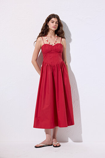 Manuka Tightened Corset Dress Red