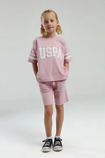 U.S. Polo Assn. Girl's bermuda set - salmon