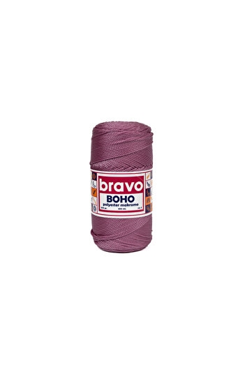 Bravo Νήματα μακραμέ από πολυεστέρα Boho 1, 5 mm 200 gr 300 μέτρα Νο: 3 (Κωδικός χρώματος: 90) Dusty Rose