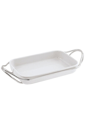 Sambonet Rectangular Porcelain Serving with Handle 35 cm