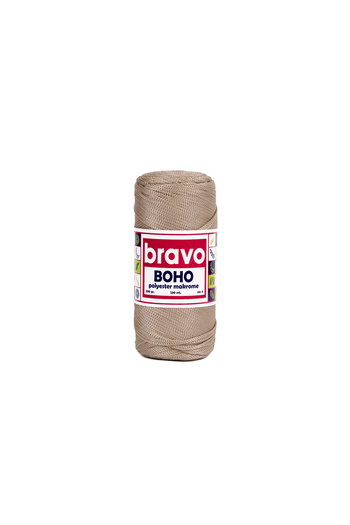 Bravo Νήματα μακραμέ από πολυεστέρα Boho 2 mm 200 gr 230 μέτρα Νο: 4 (Κωδικός χρώματος: 30) Μπεζ