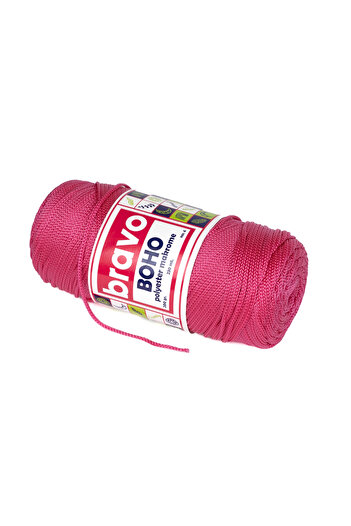 Bravo Νήματα μακραμέ από πολυεστέρα Boho 2 mm 200 gr 230 μέτρα Νο: 4 (Κωδικός χρώματος: 82) Φούξια