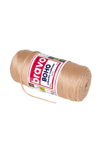 Bravo Νήματα μακραμέ από πολυεστέρα Boho 2 mm 200 γραμμάρια 230 μέτρα Νο: 4 (Κωδικός χρώματος: 33) Καμέλα