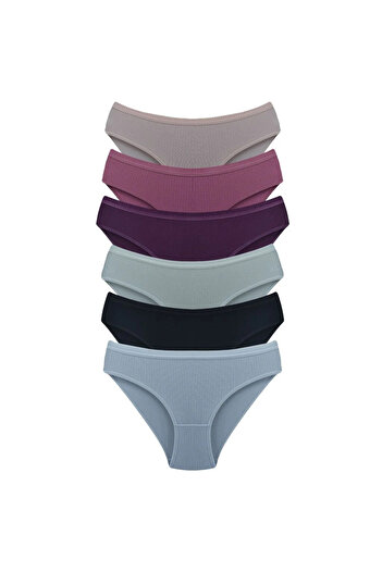 CUBBUX Combed Cotton Soft Ribbed Panties Cotton 6 Pieces