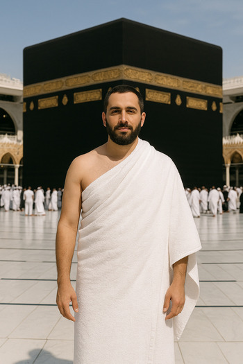 KAYABEY HOME Men's Hajj and Umrah Ihram Towel Set of 2 – 100% Cotton, 110X210 cm 1250 Grams