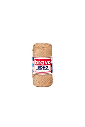 Bravo Boho Polyester Macrame Yarn 1.5 mm 100 Gr 150 Meters No: 3 mm (Color Code: 33) Camel