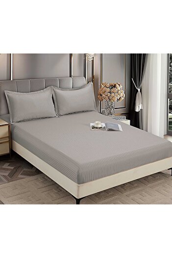 CHIRASO CHIRASO Bed Cover Set, DAMASK, for 180x200 cm mattress and 2 Pillowcases 52x80cm, light gray