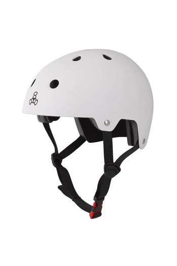 Triple Eight Dual Certified Matte White Helmet-S/M