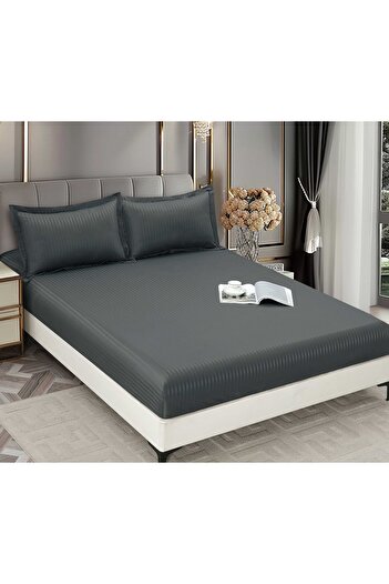 CHIRASO CHIRASO Bed Cover Set, DAMASK, for 180x200 cm mattress and 2 Pillowcases 52x80cm, gray