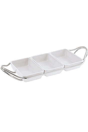 Sambonet & Rosenthal 3-Piece Porcelain Service with Handles