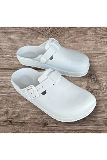 AkınalBella unisex λευκές παντόφλες νοσοκόμας με ελαφριά σόλα σαμπο