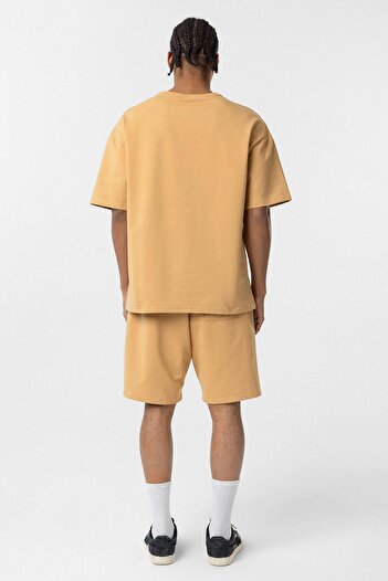 VAMOSCLO Basic Oversize Shorts Set Mustard