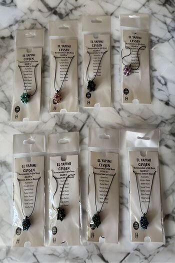 Hyd Cevşen Necklace Mini Handmade Braided Rope Hanger Necklace
