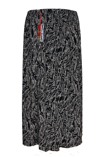 HESNA Women's Battal Size 8 Piece Quality Elastic Black Skirt Pattern 02