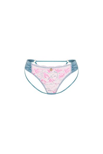 Feu De Elu Blume Turquoise Satin Lace Detailed String