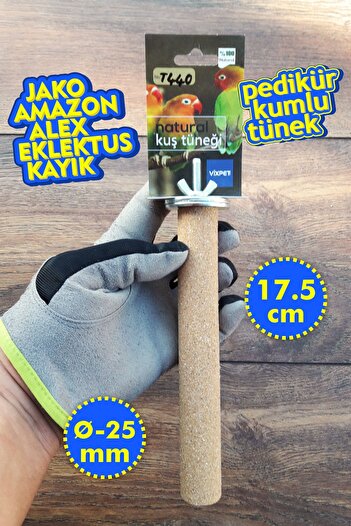 Vixpet Venty 17.5 cm - Diameter 25 mm Sandy Pedicure Parrot Pedestal - Jako, Amazon, Eblectus, Kayak, Alex, Konur