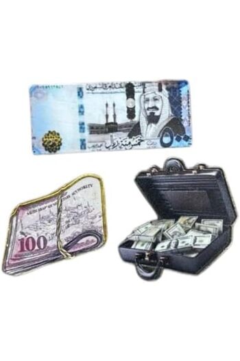 Generic Decorative Money-Themed Stickers, White Color, 3 Pieces