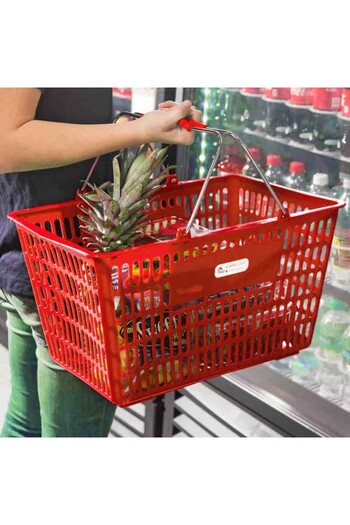 Living Handheld Plastic Shopping Basket with Steel Handle