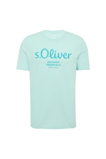 s.Oliver Herren T-Shirt - Basic, Logoprint, Rundhals, Baumwolle