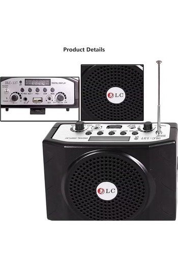 DLC Portable Amplifier With Usb Tf Card And Fm Radio Remote Control