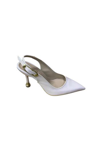 güven kundura Women's Open Back Metal Heel Stiletto